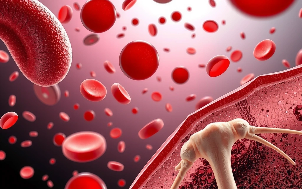 Abstrakcyjne przedstawienie krzepnięcia krwi i struktury kości